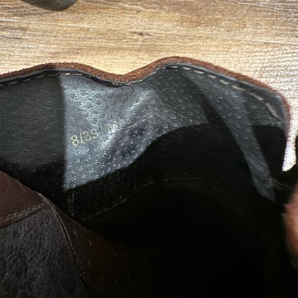 Born Women's Brown Slip-On Wedge Clogs Size 8 Chunky Heel Academia FLAWS - Picture 7 of 10